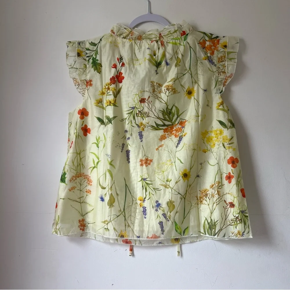 Bailey 44 Size L Light Green Floral Blouse NWOT - Picture 3 of 9